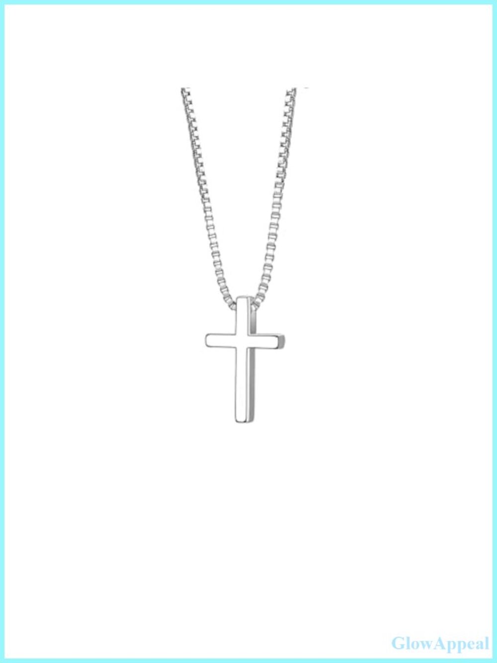 Hypoallergenic Dainty Box Chain Cross Necklace 16+2in